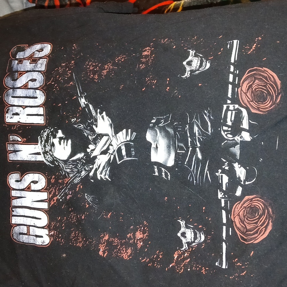 Black Graphic T-Shirt with Rocker Design